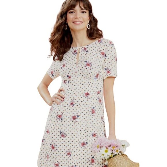 ModCloth Women's The Keyhole‎ Story A-Line Dress White Size 6 - Picture 13 of 13